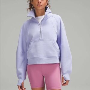 New Lululemon Scuba Oversized Funnel Neck Half Zip Lilac Smoke Size XS/S